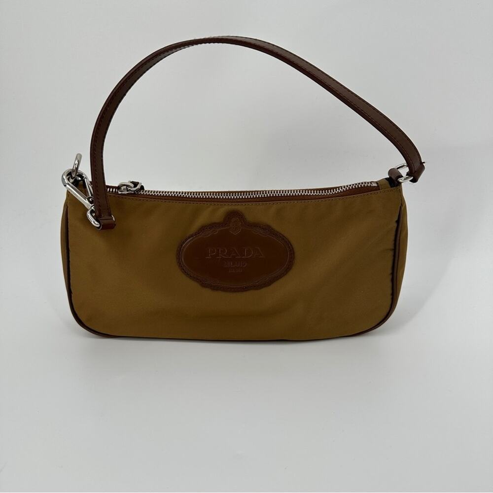 SALE!!!!!!Prada Vintage Mini Nylon Brown Logo Shoulder Bag - Picture 4 of 13